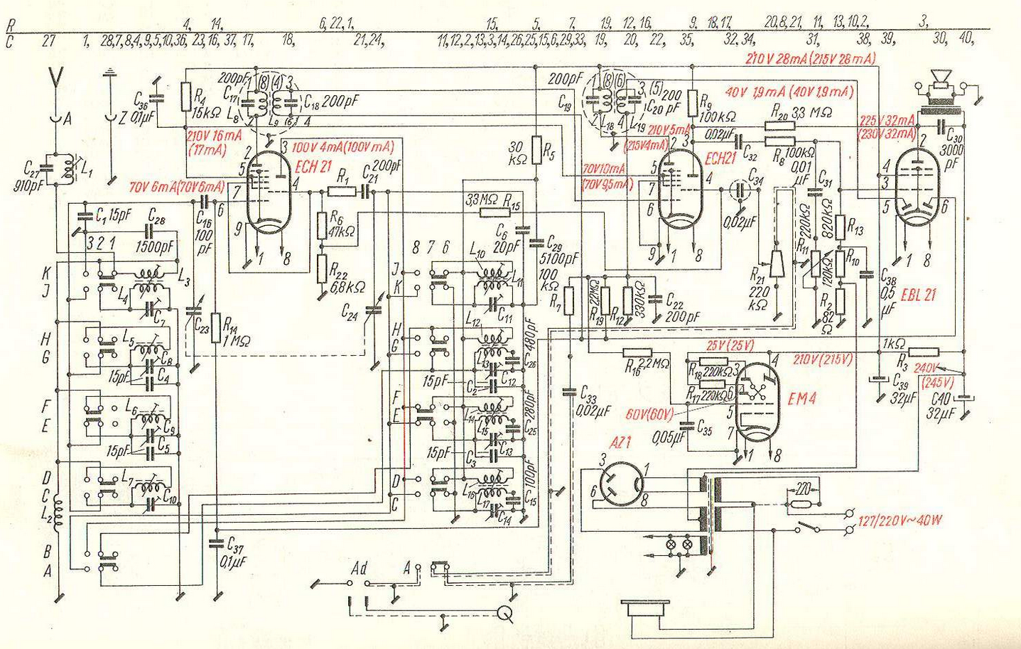 Schemat elektroniczny radia Diora Serenada 6299